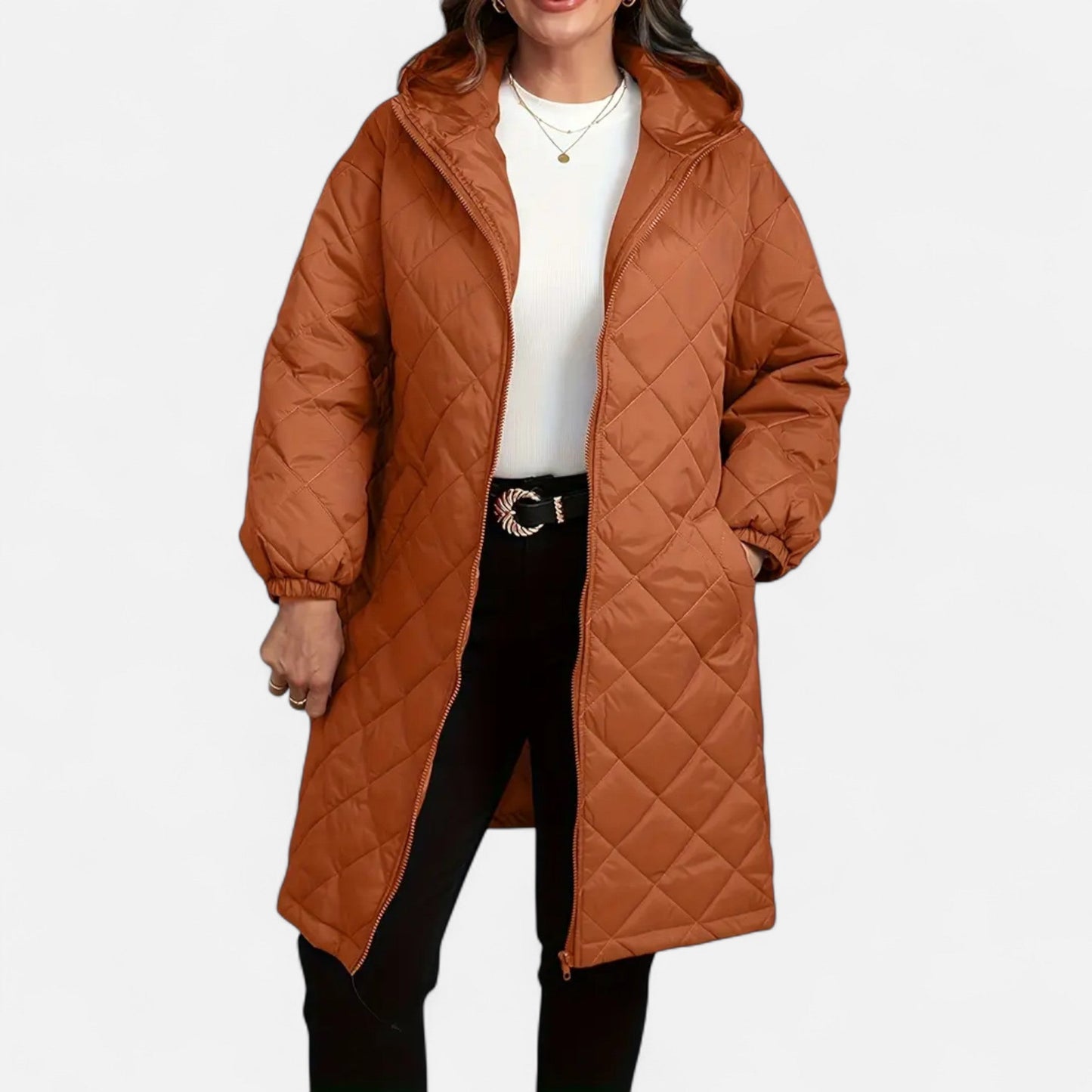 Chaqueta Acolchada Plus Size para Mujer